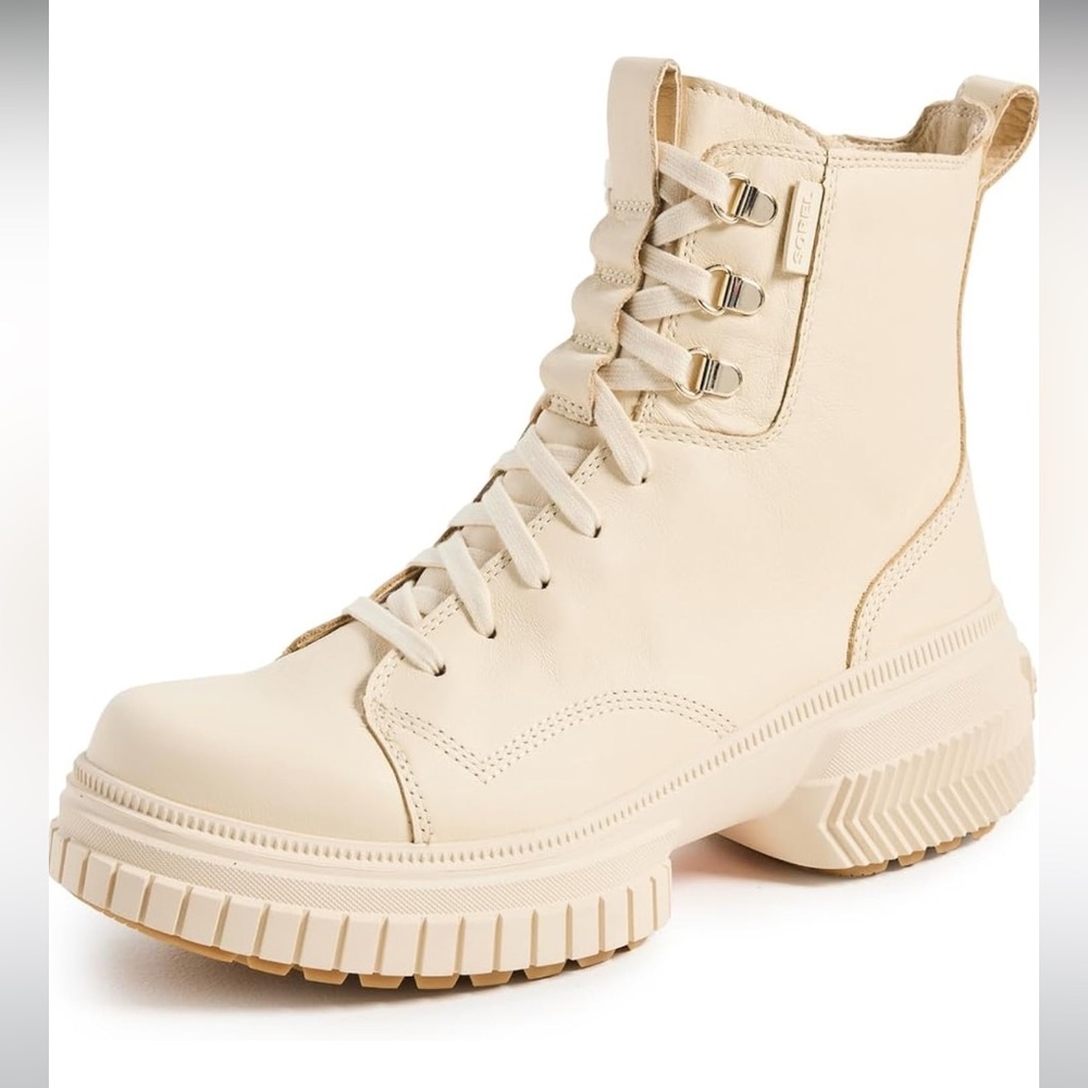 Sorel Cream Platform Combat Boots - Picture 3 of 13